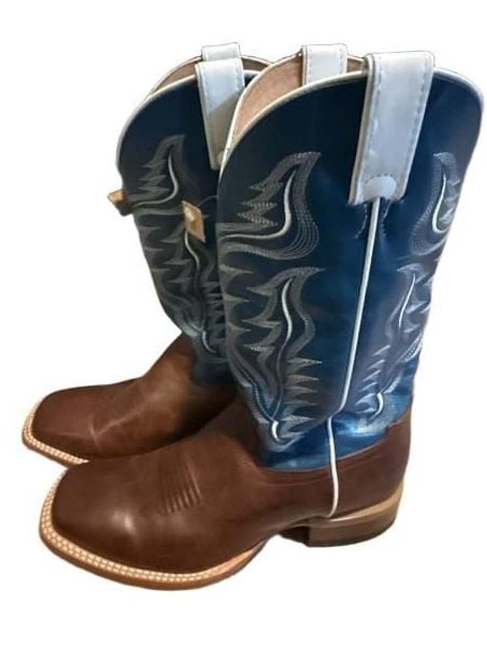 Cody James BBS16 Stockman Western Boots Size 9 EE Brown Blue